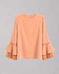 Women Peach Color Short Top Match Outfits By Gohar