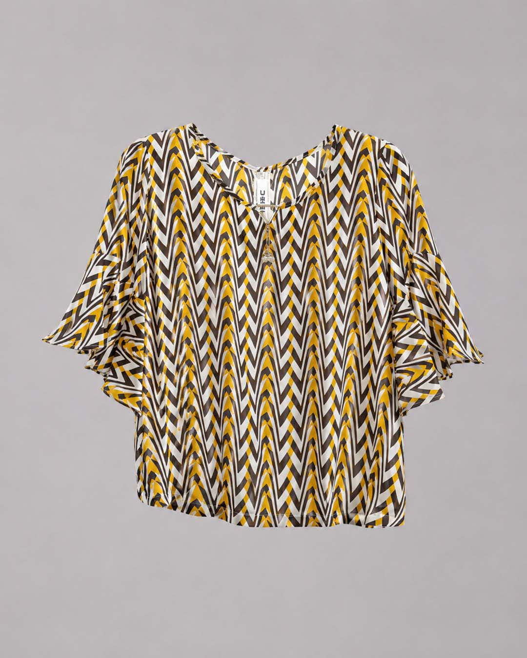 Multicolor Geometry Parten Short Top Match Outfits By Gohar