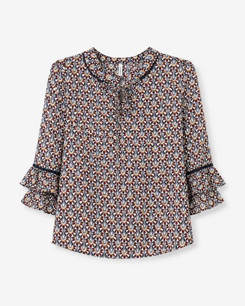 Color Full Geometric Pattern Top Match Outfits By Gohar