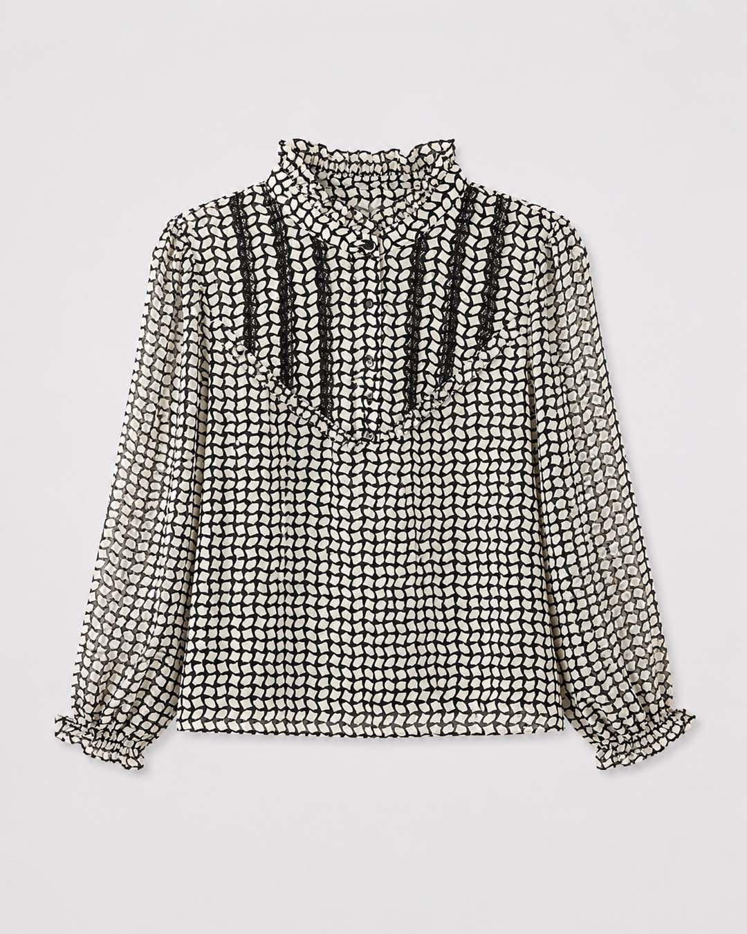 Patterned Long-Sleeve Top Match Outfits By Gohar