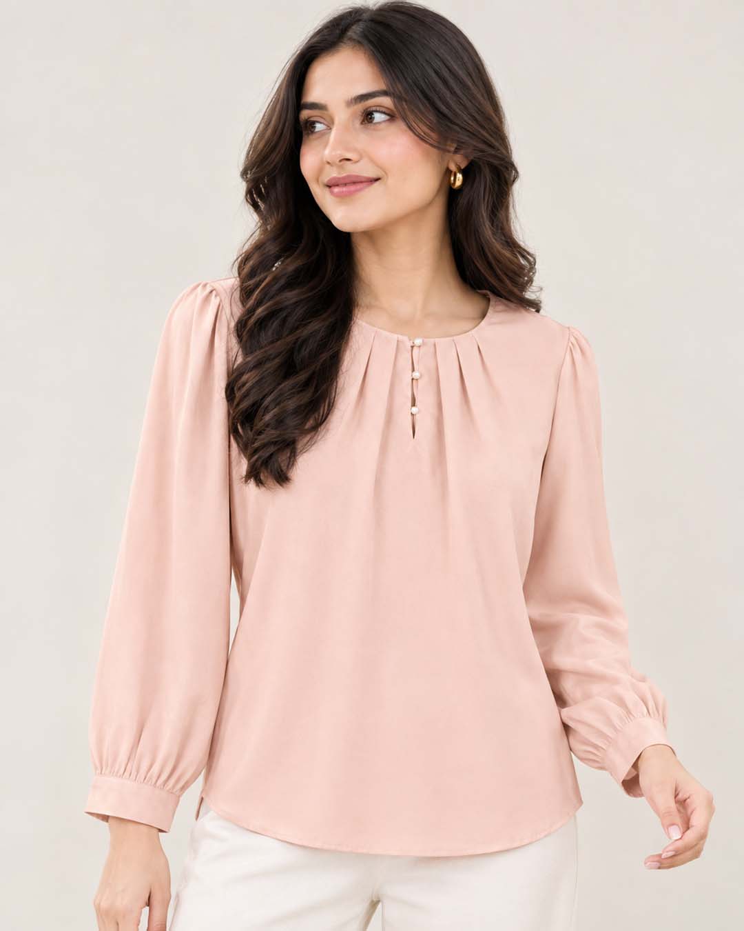 Women Poly blend Plain Top Match Outfits By Gohar