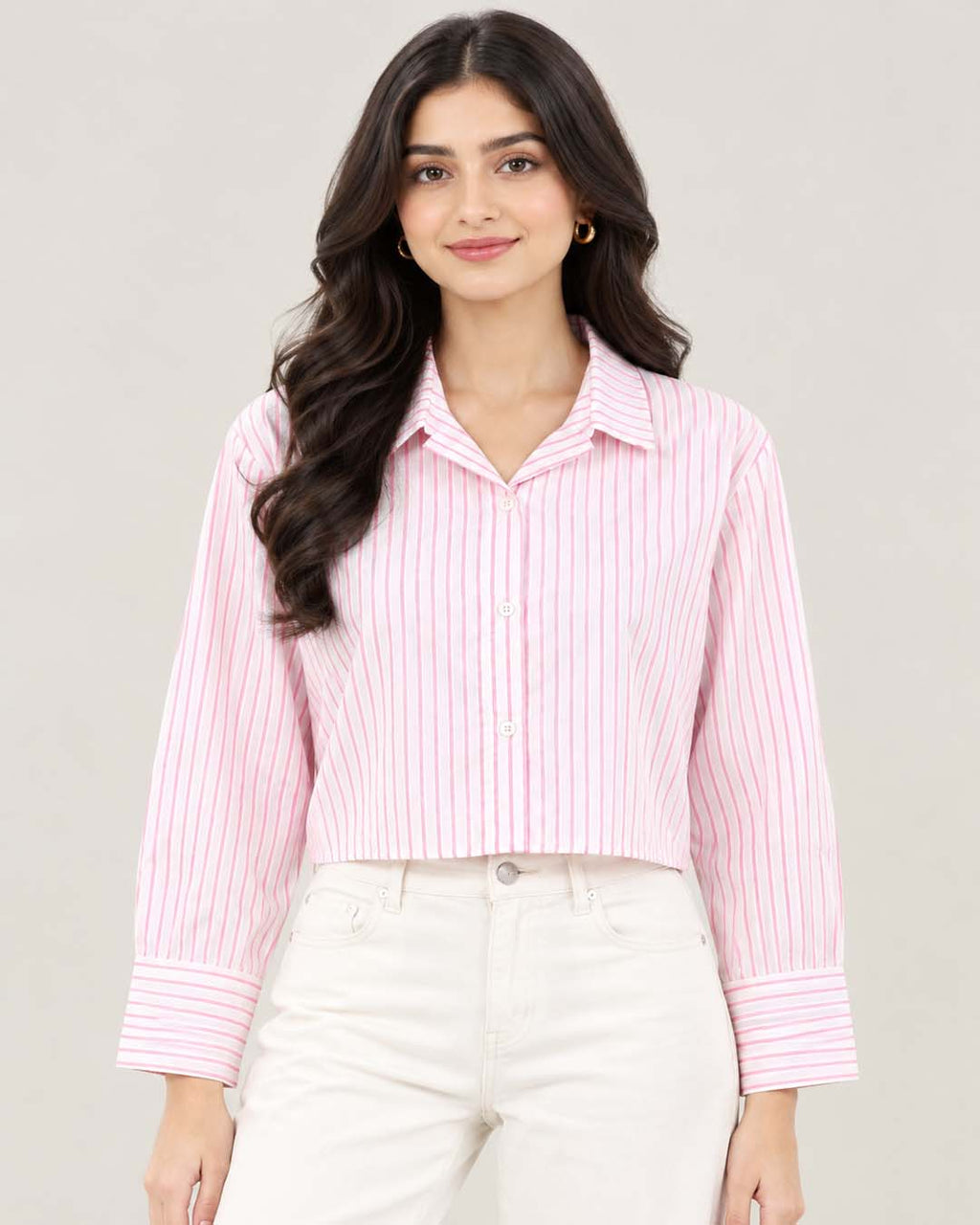 Stripe Crop Shirt Match Outfits By Gohar