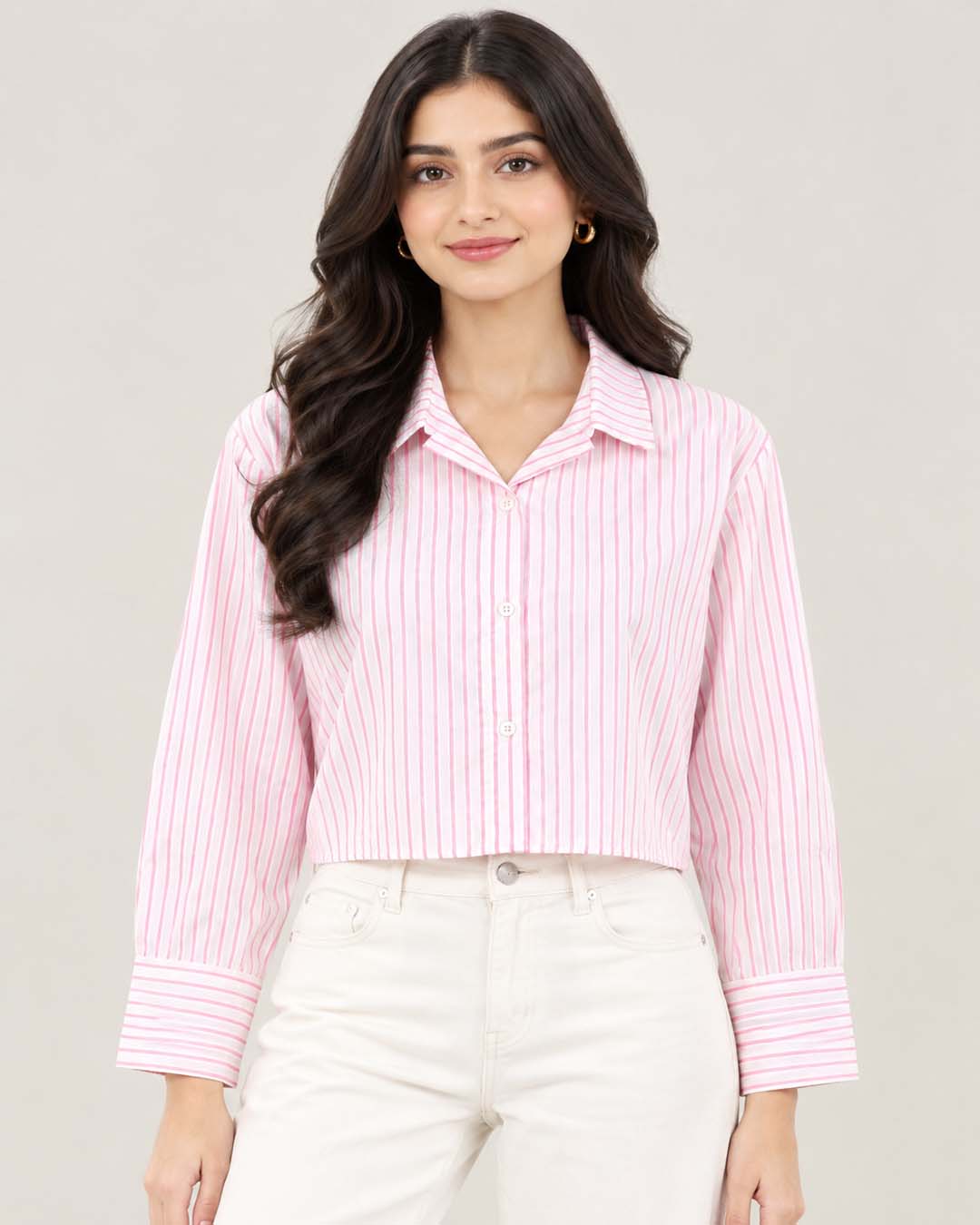 Stripe Crop Shirt Match Outfits By Gohar