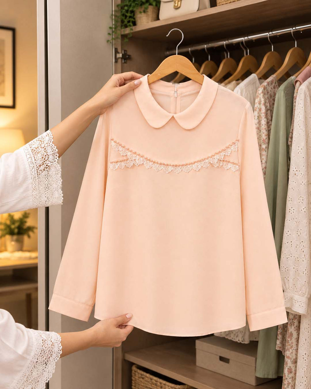 Peach Women Top Match Outfits By Gohar