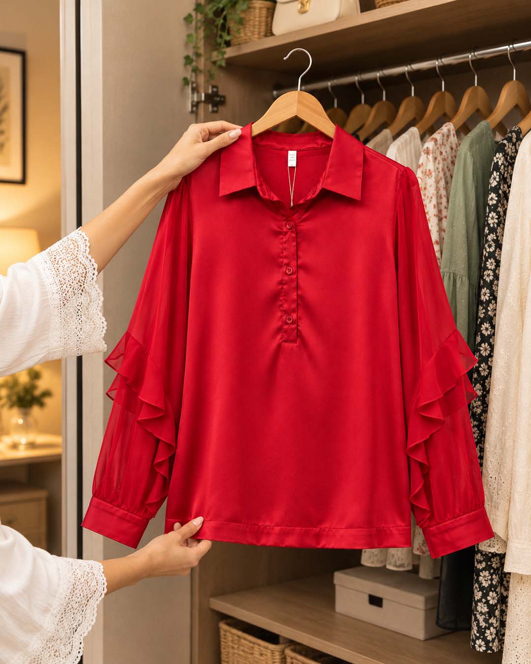 Women Collar Short Top Match Outfits By Gohar