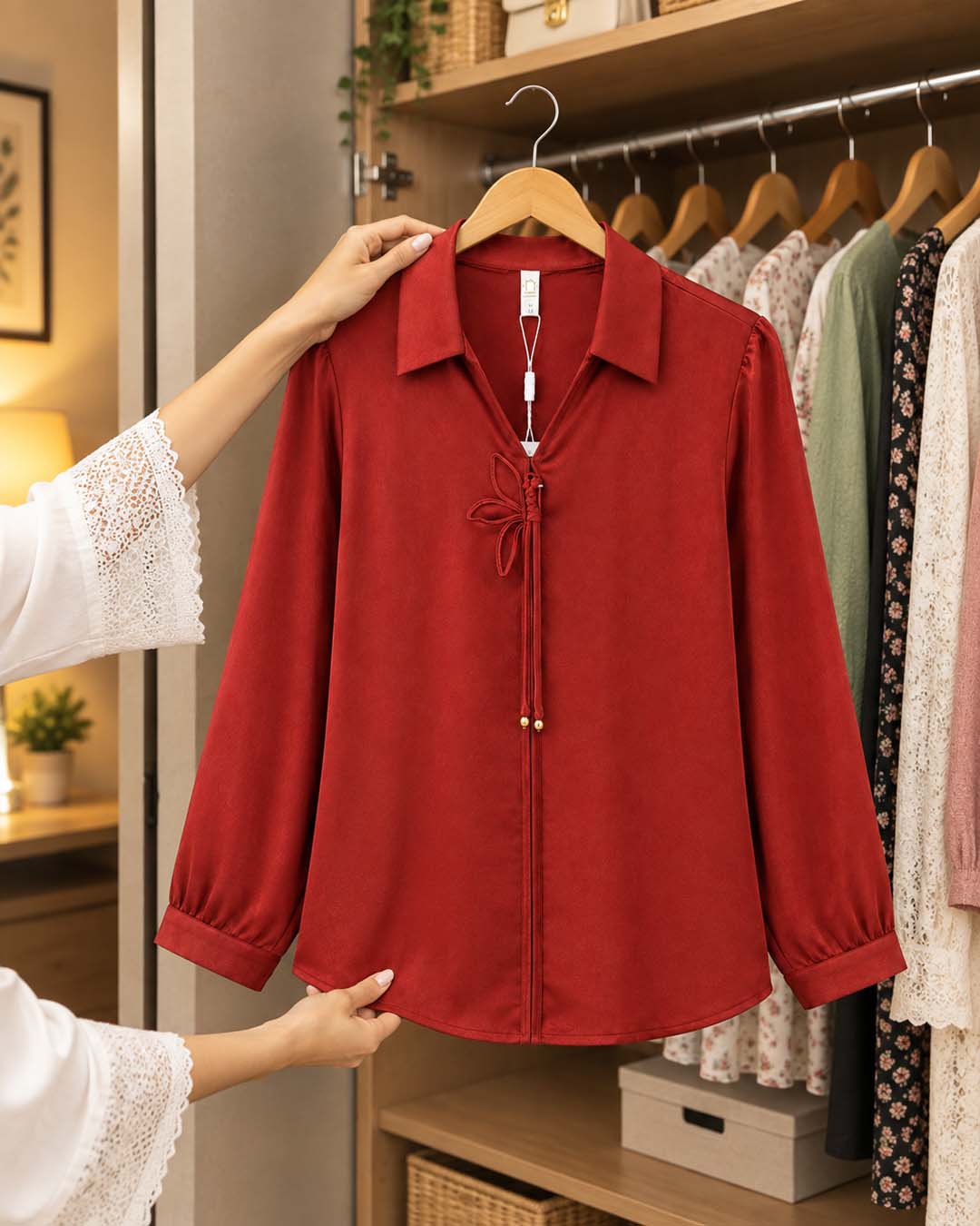 Red Long-Sleeve Top Match Outfits By Gohar