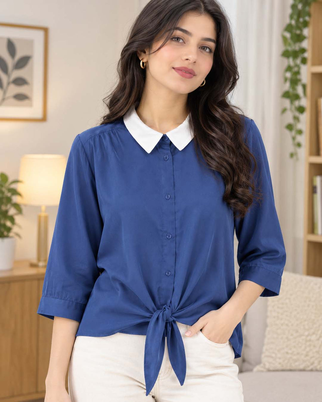 Women Navy Short Top Match Outfits By Gohar