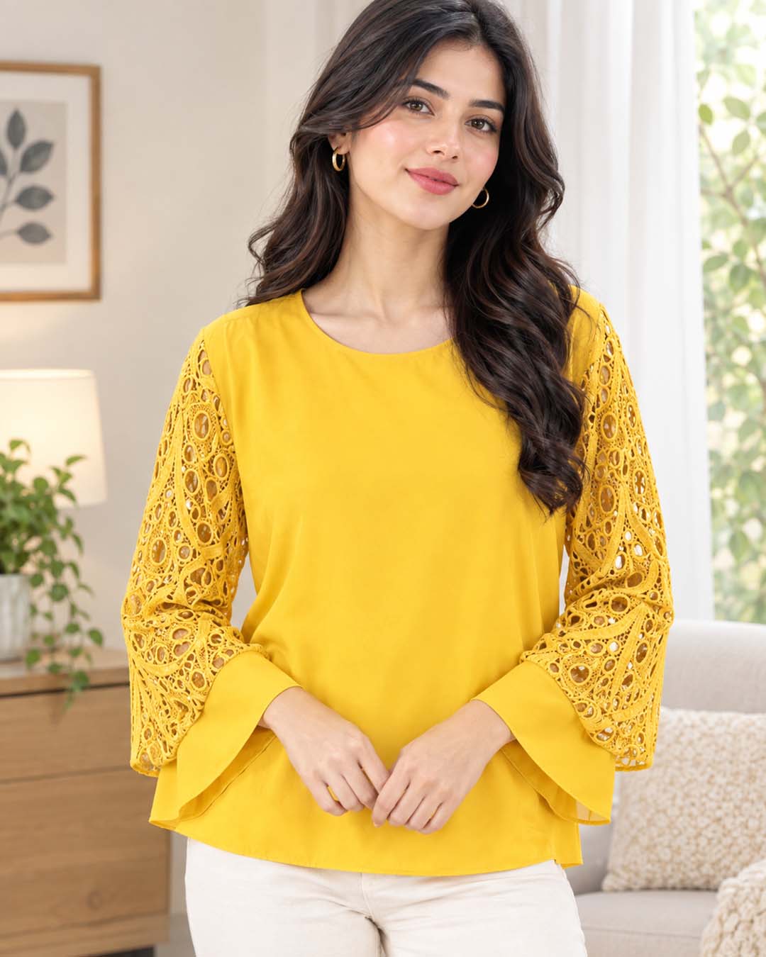 Lace Long Sleeve Skylar Top Match Outfits By Gohar