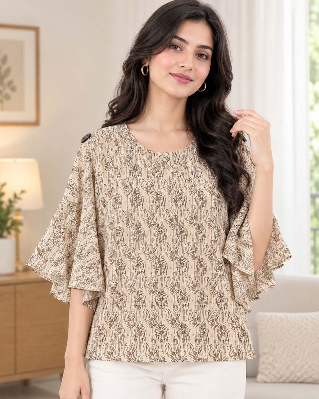 Multi Geometry Short Top Match Outfits By Gohar