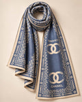 Premium Woolen Blue Chanel Style Shawls Match Outfits By Gohar