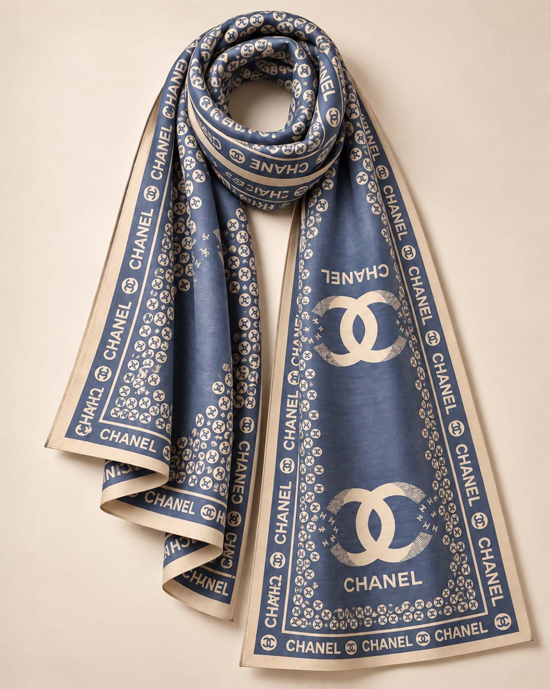 Premium Woolen Blue Chanel Style Shawls Match Outfits By Gohar